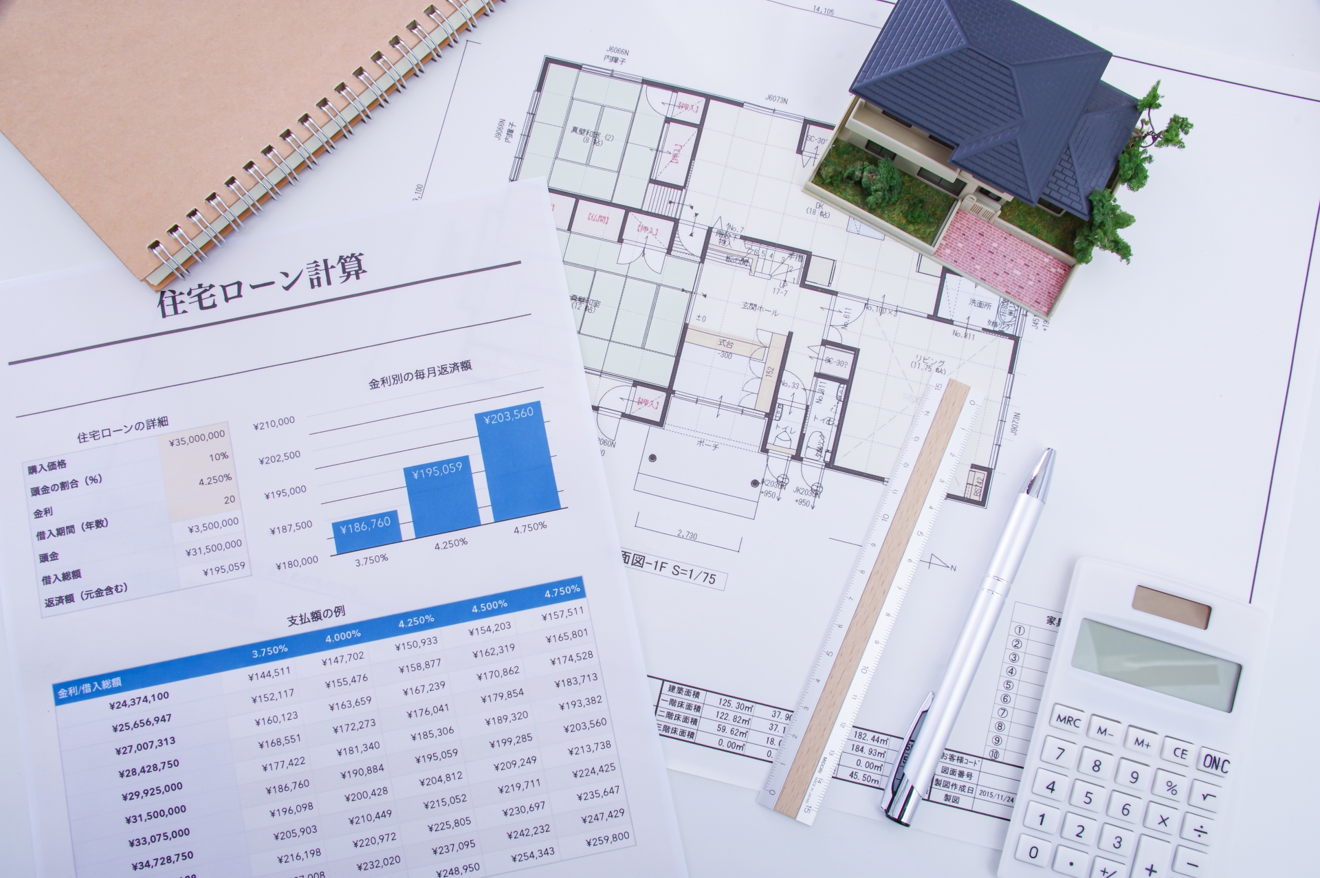 住宅ローンの書類を確認する夫婦
